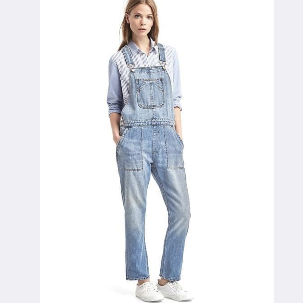 Gap Denim Women's Slouchy Crop Bib Overalls